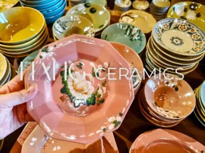 ベトナム エンメオ Nang ceramics ソンベ焼 限定の桜＆3点セット aaeabbec-3339-4fc9-96c9-